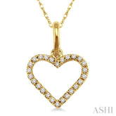 1/10 ctw Round Cut Diamond Heart Shape Pendant in 10K Yellow Gold with Chain